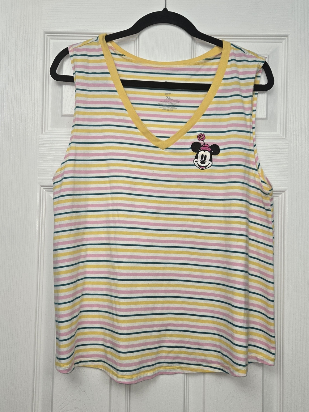 Disney Minnie Mouse Pastel Striped V-Neck Tank Top XL